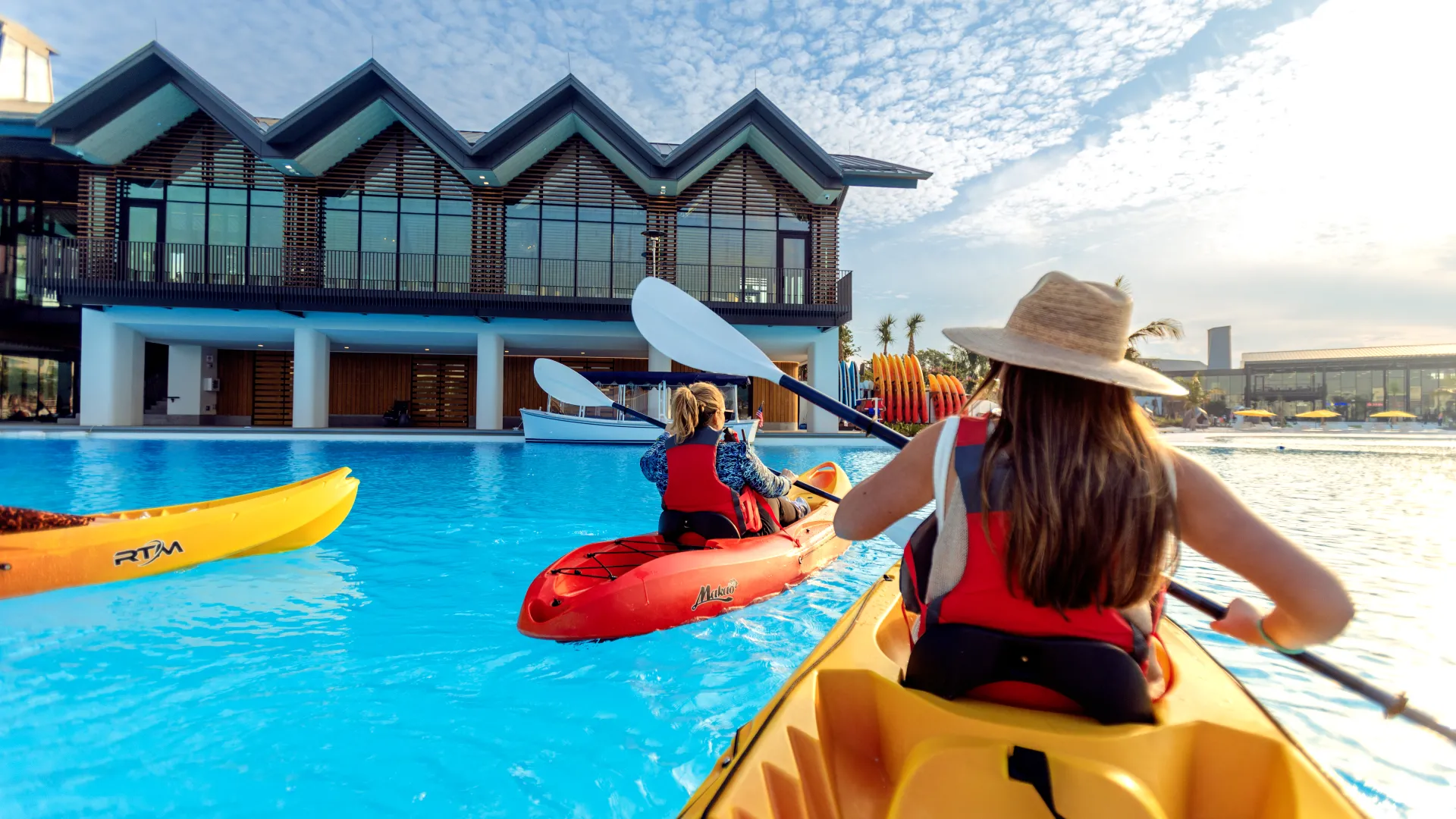 Kayaking to boathouse 